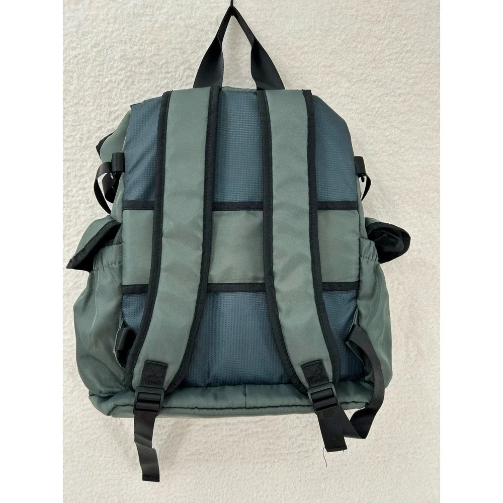 Roberto‎ Cavalli Green Nylon Sport Utility Technical Travel Backpack Logo
